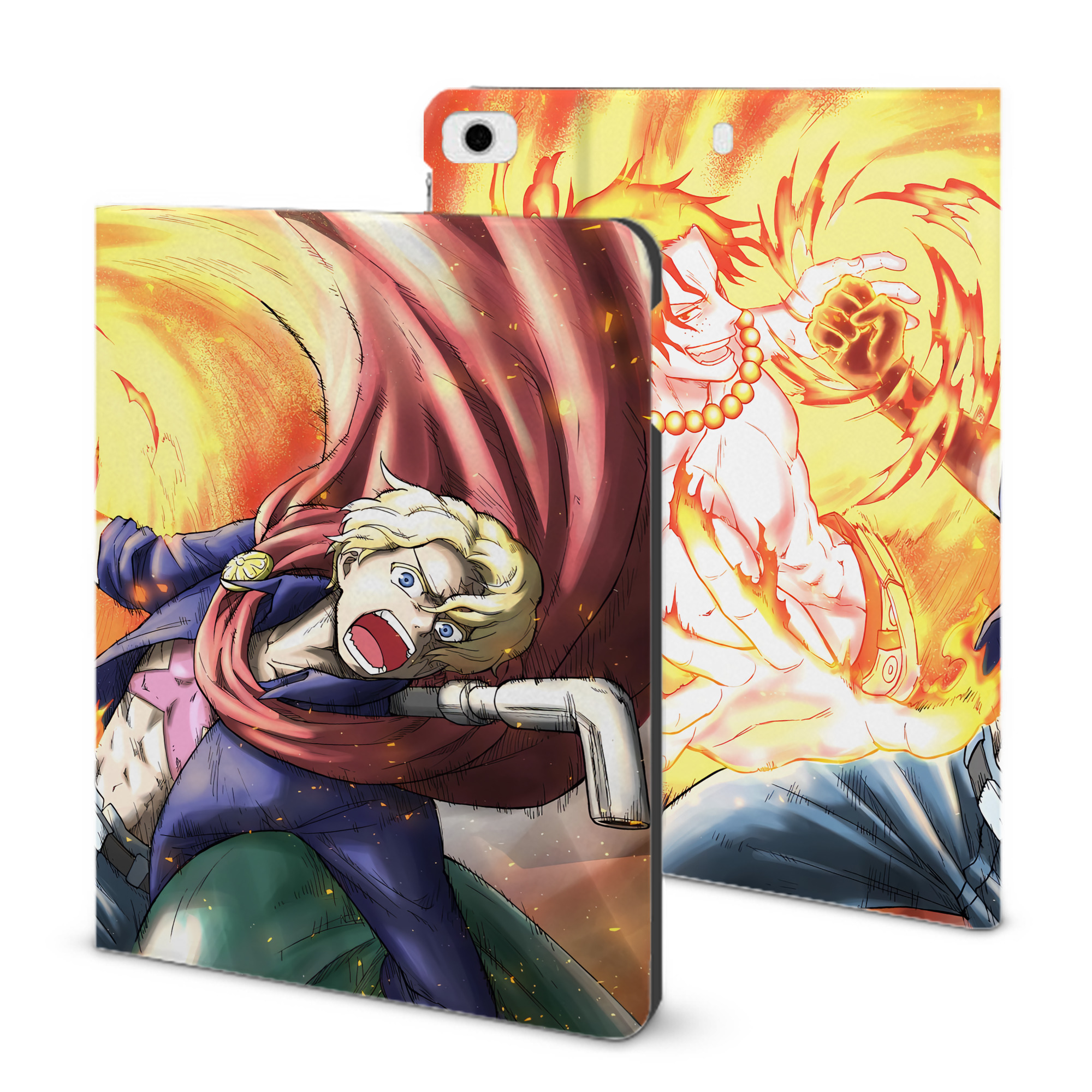 （画像用） ワンピース ONE PIECE IPad ケース ブック型 PUレザー TPU 耐衝撃 軽量 薄型 ペン収納なし 全面保護 IPad 各モデル対応